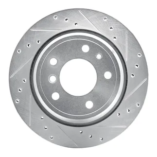R1 Concepts EDZ-31032R Brake Rotor Drilled and Slotted Silver